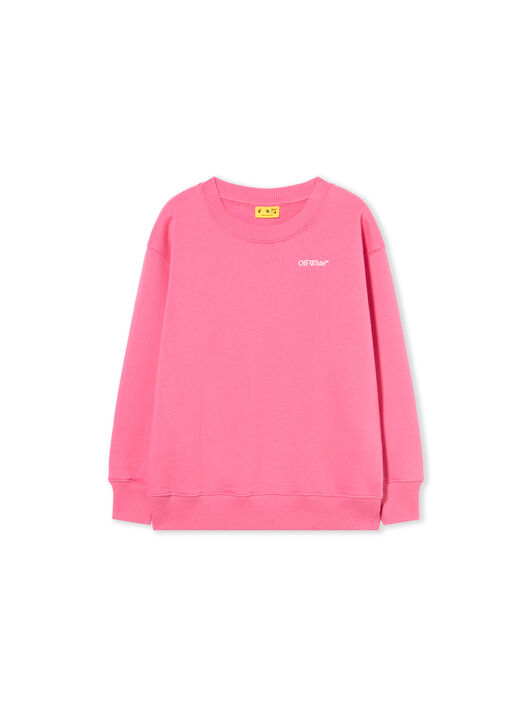 OFF WHITE Arrow Outline Flock Crew Logo Sweatshirt FUCHSIA - WHITE OGBA001F25FLE005
