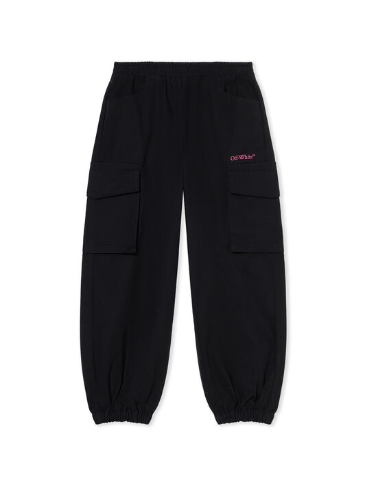OFF WHITE Diagonal Cango Cargo Logo Pants BLACK - FUCHSIA OGCF005F25FAB001