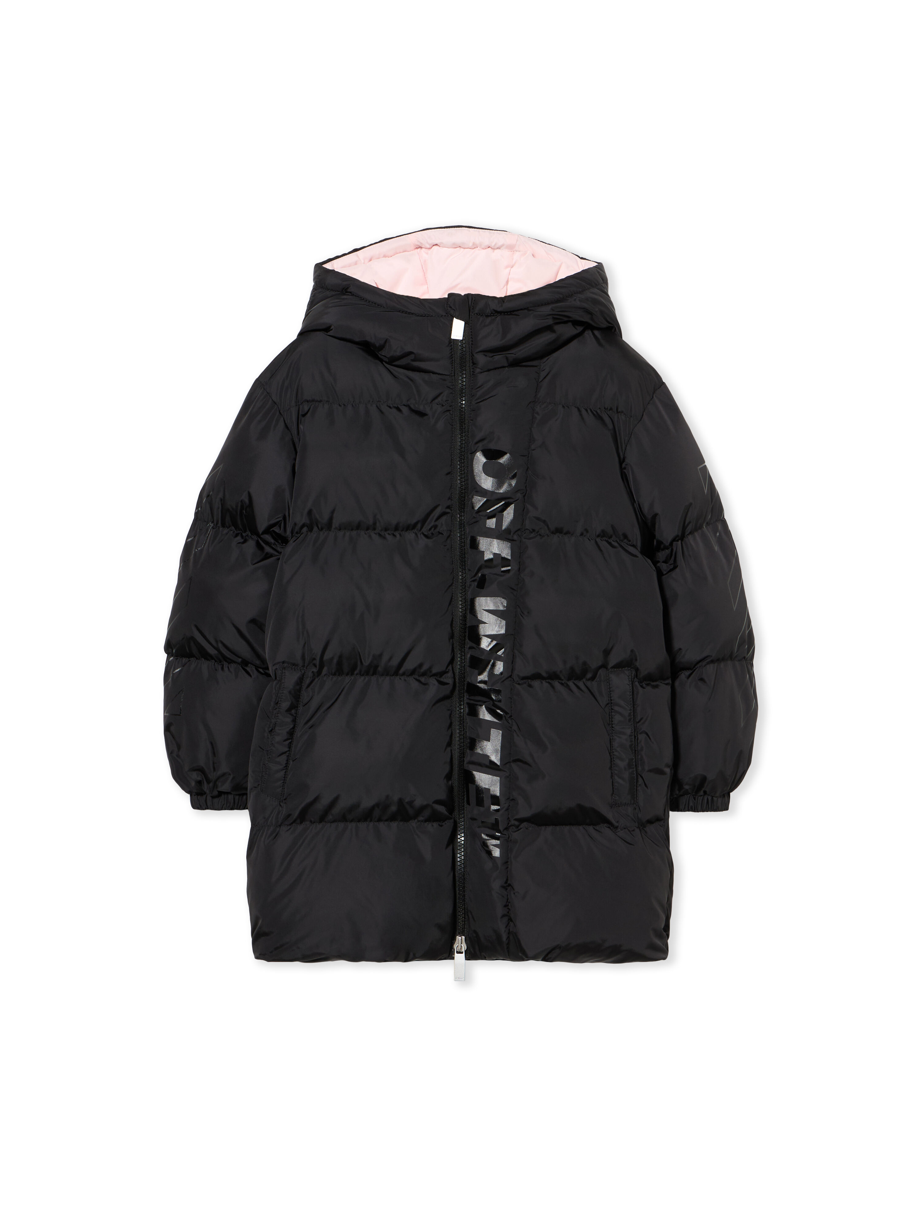 OFF WHITE Padded Hooded Long Coat BLACK - SOFT PINK OGEJ001F25FAB001