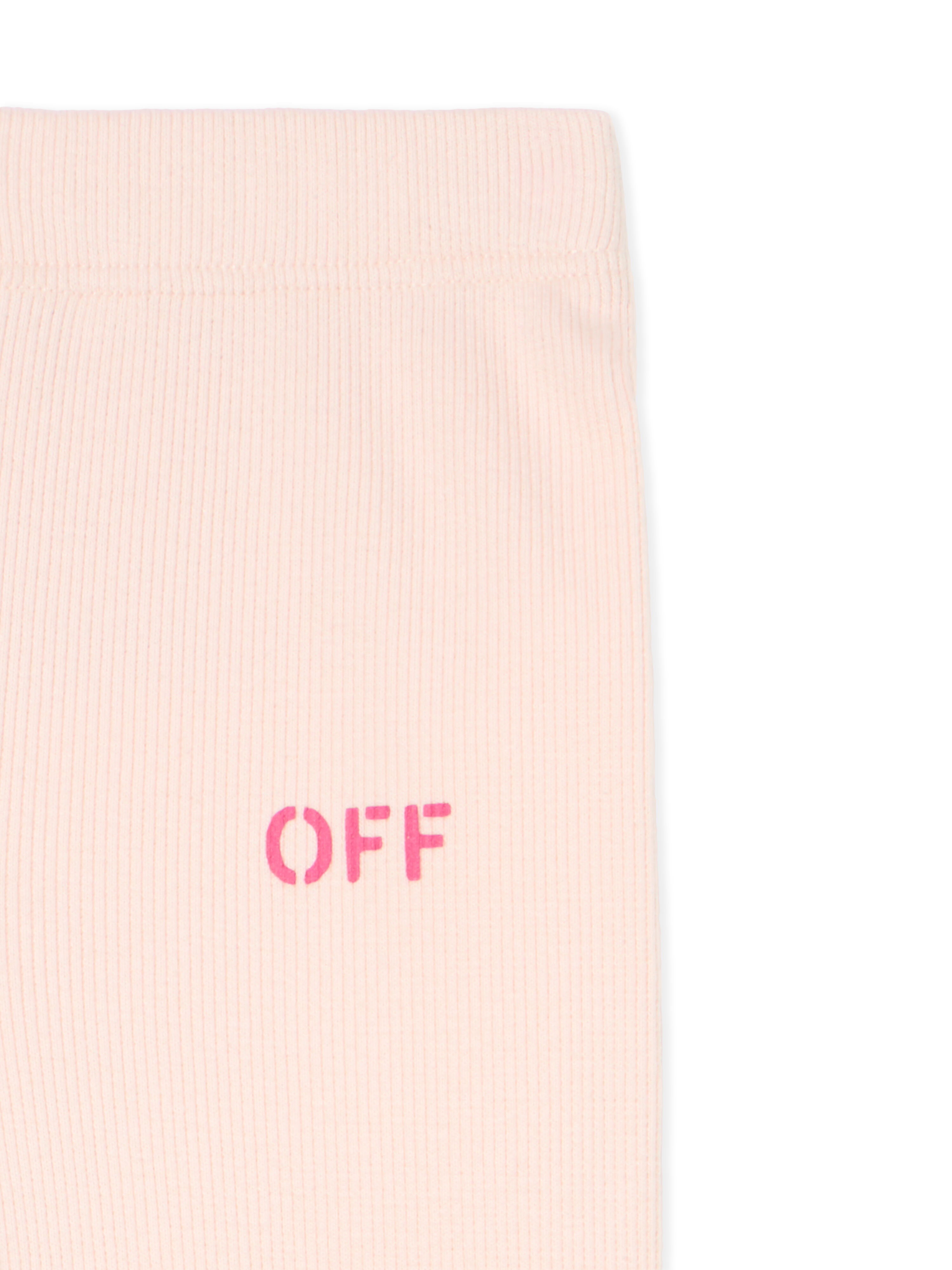 OFF WHITE Off Stamp Rib Logo Leggings SOFT PINK - FUCHSIA OGX3001F25JER001