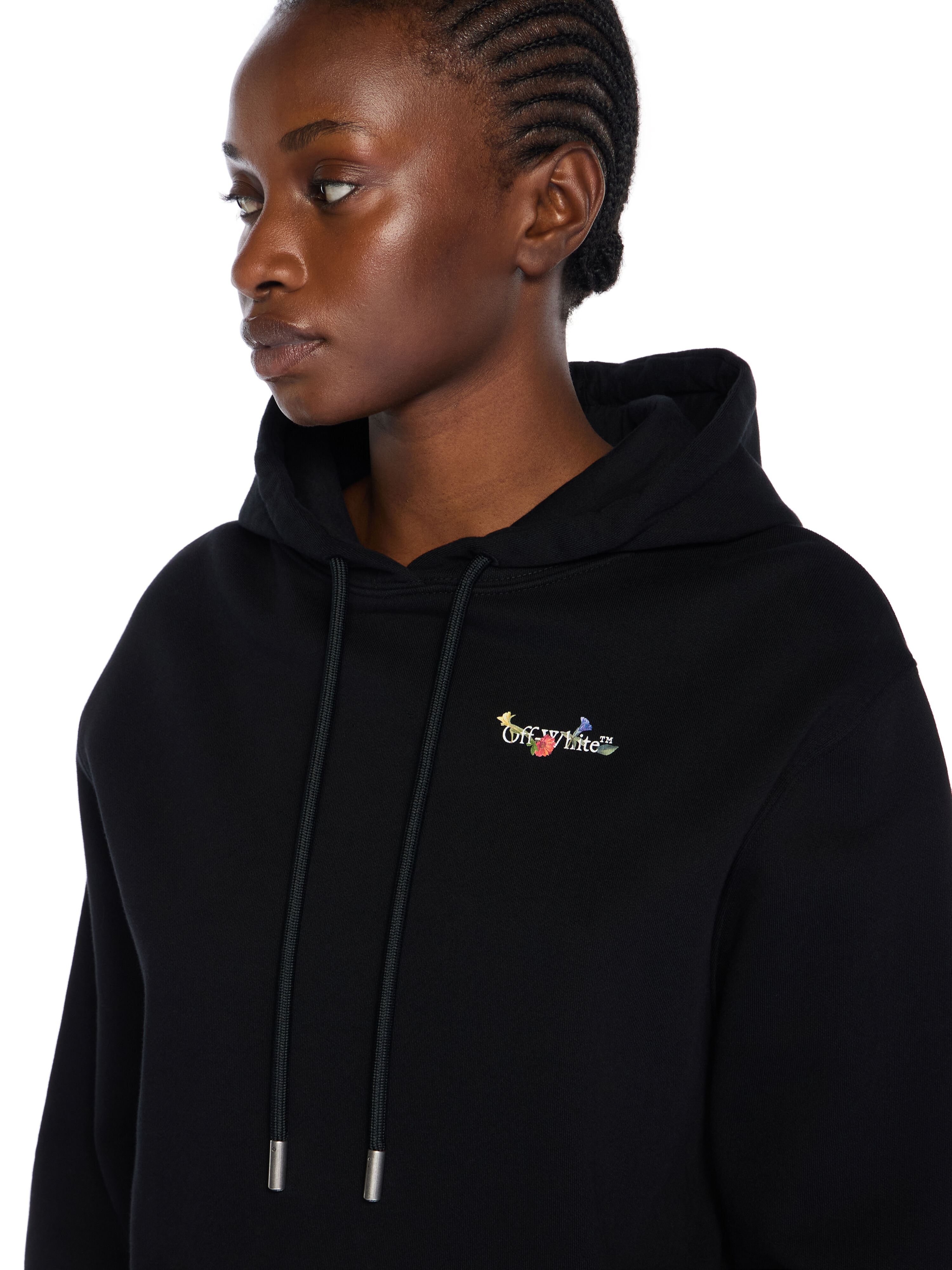 Arrow Glass Flower Logo Hoodie OFF WHITE Arrow Glass Flower Logo Hoodie BLACK - WHITE OWBB064F25FLE001