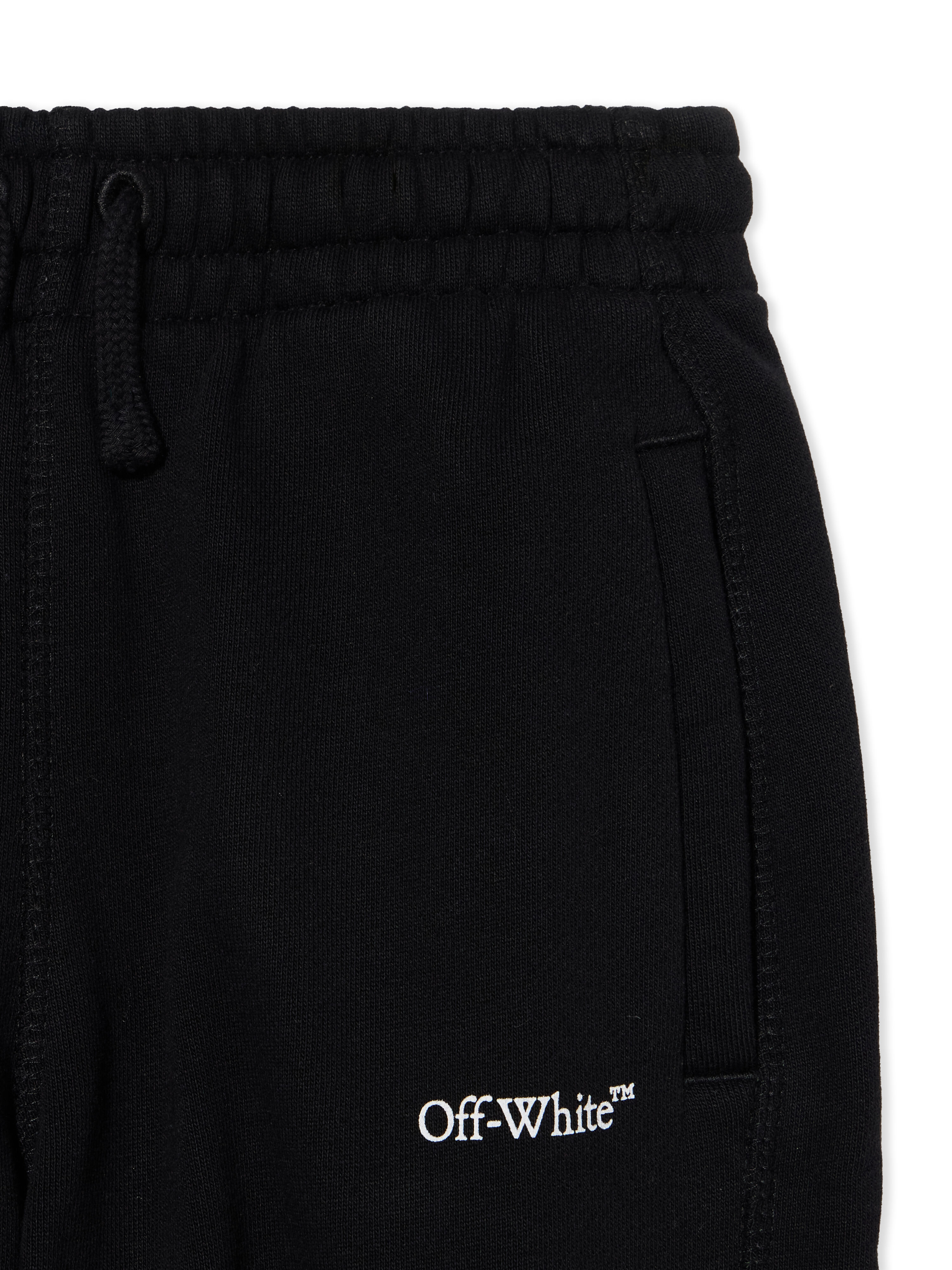 OFF WHITE Bookish Diagonal Logo Sweatpants BLACK - WHITE OBCH001F25FLE004