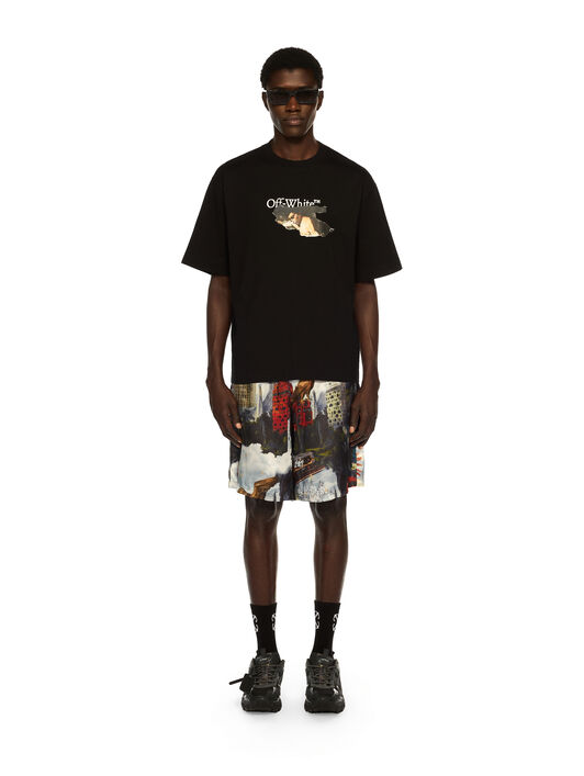 OFF WHITE Paint Arrow Skate Logo Tee BLACK - WHITE OMAA120F25JER00U