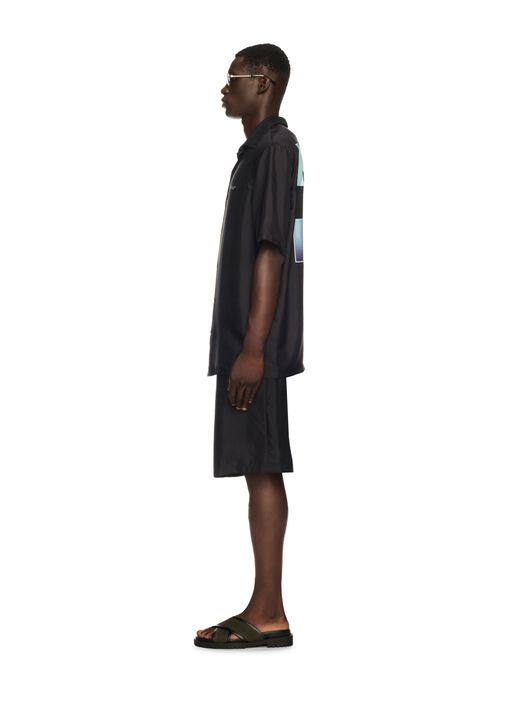 OFF WHITE Black Barber Arrow Silk Bowling Shirt BLACK OMGG013S25FAB009