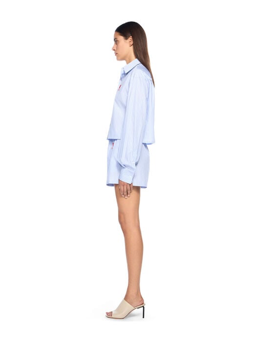 Striped Poplin Shirt OFF WHITE Striped Poplin Shirt KENTUCKY BLUE-RED DAHLIA OWGE02AF25FAB001
