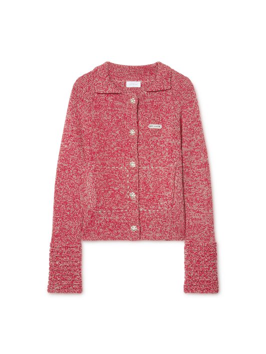 OFF WHITE Blend Knit Jkt RED OWHB04BW24KNI001