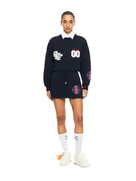OFF WHITE Royal Patch Sweatskirt Night Sky-Haute Red 2CK006S26FLE001