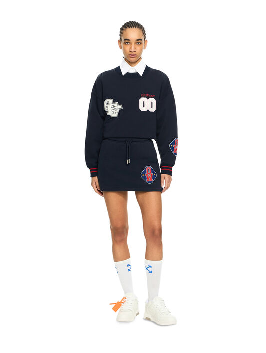 OFF WHITE Royal Patch Sweatskirt Night Sky-Haute Red 2CK006S26FLE001