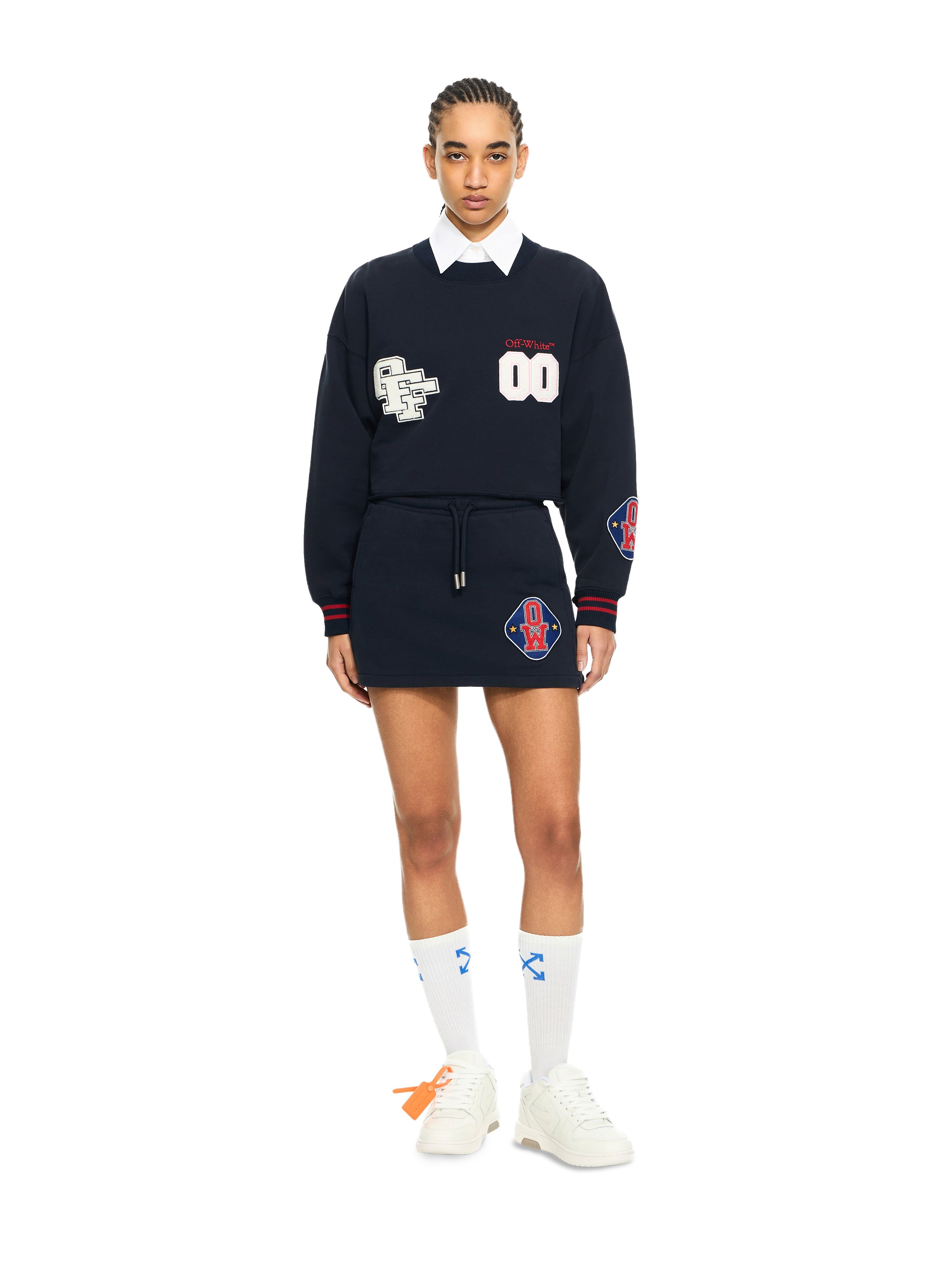 OFF WHITE Royal Patch Sweatskirt Night Sky-Haute Red 2CK006S26FLE001