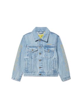 OFF WHITE Diagonal Bookish Denim Jacket BLUE OBBA001S25FLE007