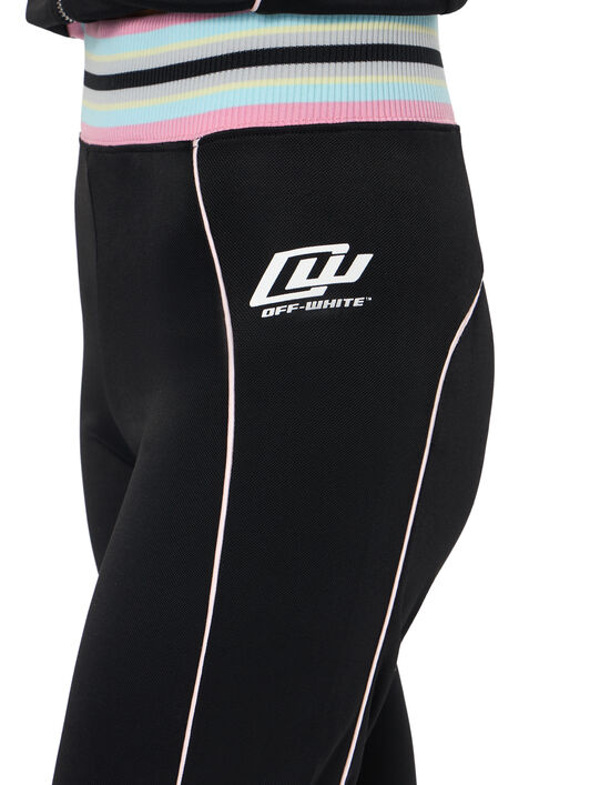 OFF WHITE Pantaloni Fluid Track Slim Black-White 2CJ00AS26JER001