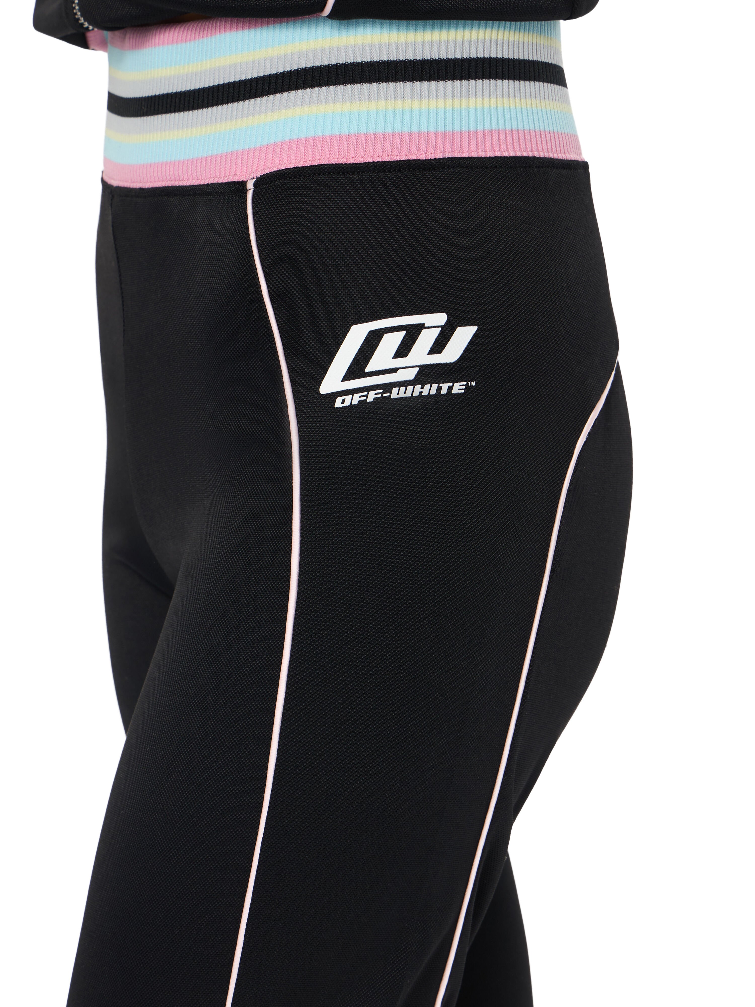 OFF WHITE Pantaloni Fluid Track Slim Black-White 2CJ00AS26JER001