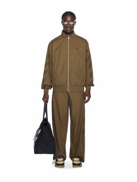 OFF WHITE Diagonal Cotton Tracktop ARMY GREEN - ARMY GREEN OMBD05GF25FAB001