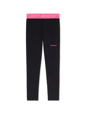 OFF WHITE Logo Industrial Leggings BLACK - FUCHSIA OGCD003F25JER001