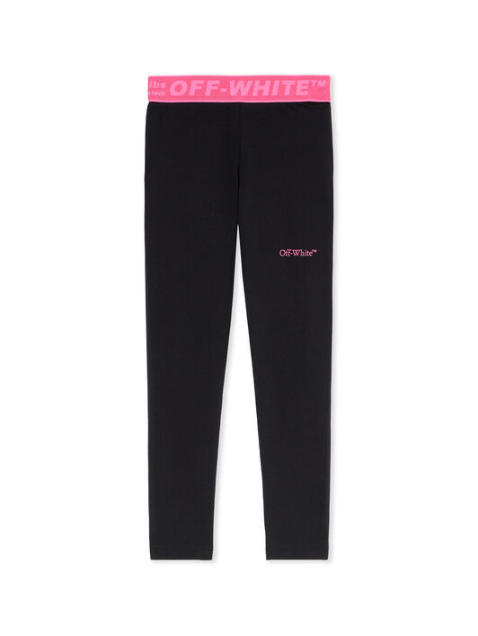 OFF WHITE Logo Industrial Leggings BLACK - FUCHSIA OGCD003F25JER001