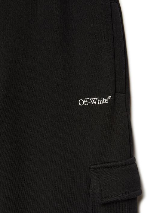 OFF WHITE Bookish Cargo Sweatpants BLACK OGCH00BS25FLE001