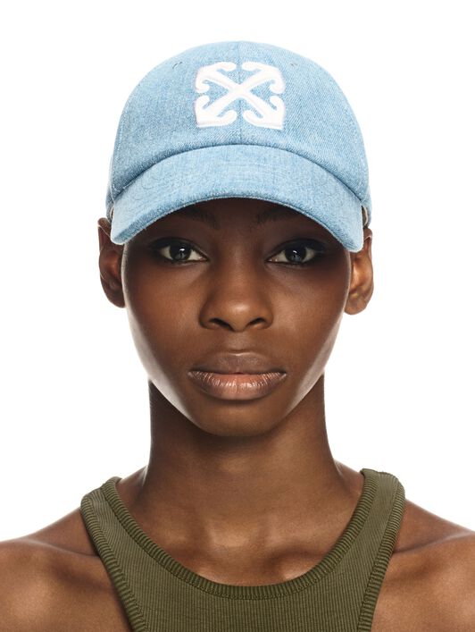 OFF WHITE Arrow Denim Baseball Cap Light Blue - White BLUE OWLA017S25DEN002