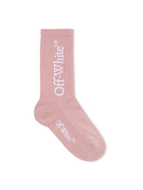 OFF WHITE Mid Bookish Calf Socks PINK - WHITE OWRA035F25KNI002