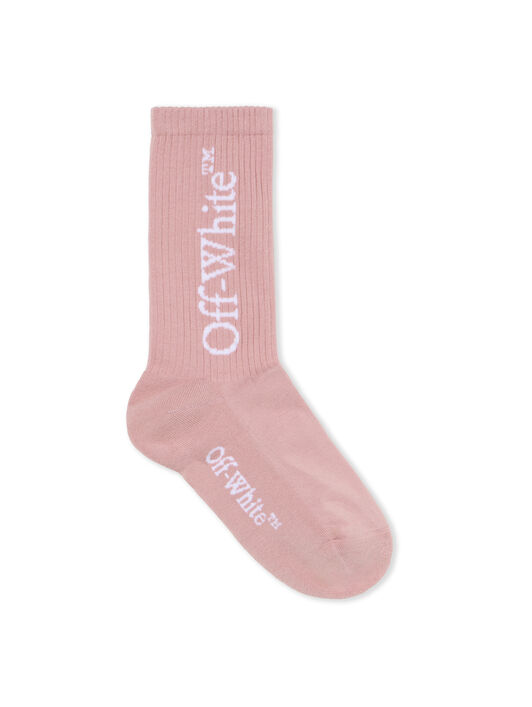 OFF WHITE Mid Bookish Calf Socks PINK - WHITE OWRA035F25KNI002