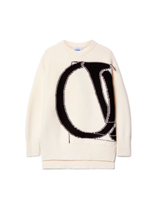 OFF WHITE Weisser Pullover Mit Rundhalsausschnitt Und Logo WEISS OWHE102C99KNI001