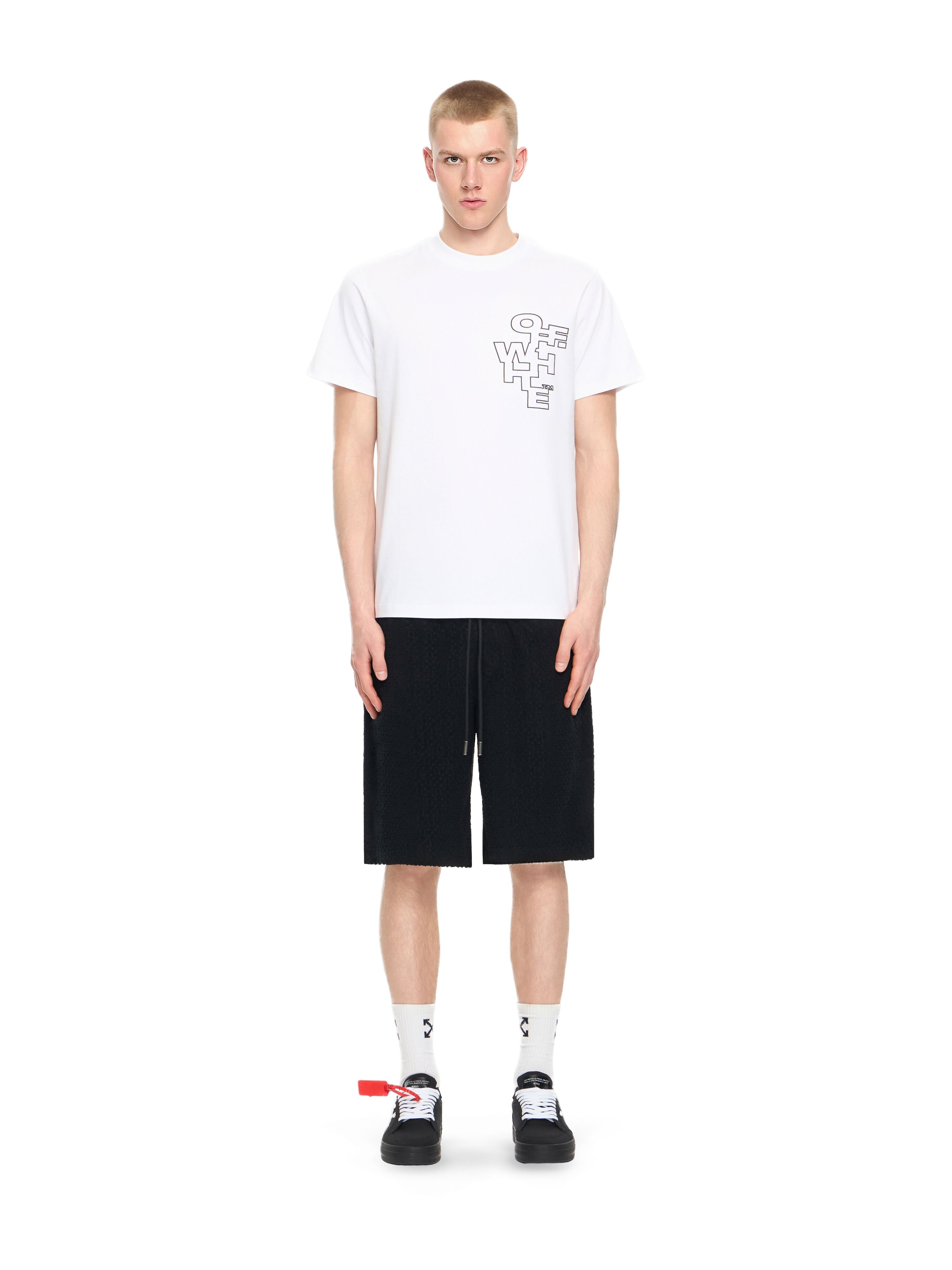 OFF WHITE Slim Fit Outlined Signature S/S T-Shirt WHITE 44OWOS26T063