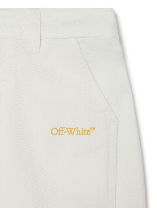 OFF WHITE Diagonal Bookish Jeans WEISS OGYB002S25DEN001
