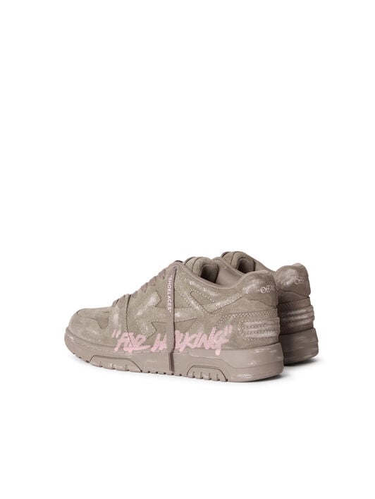 OFF WHITE Out Of Office "For Walking" Suede Sneakers FUNGI - BLUSH PINK OWIA259S26LEA006
