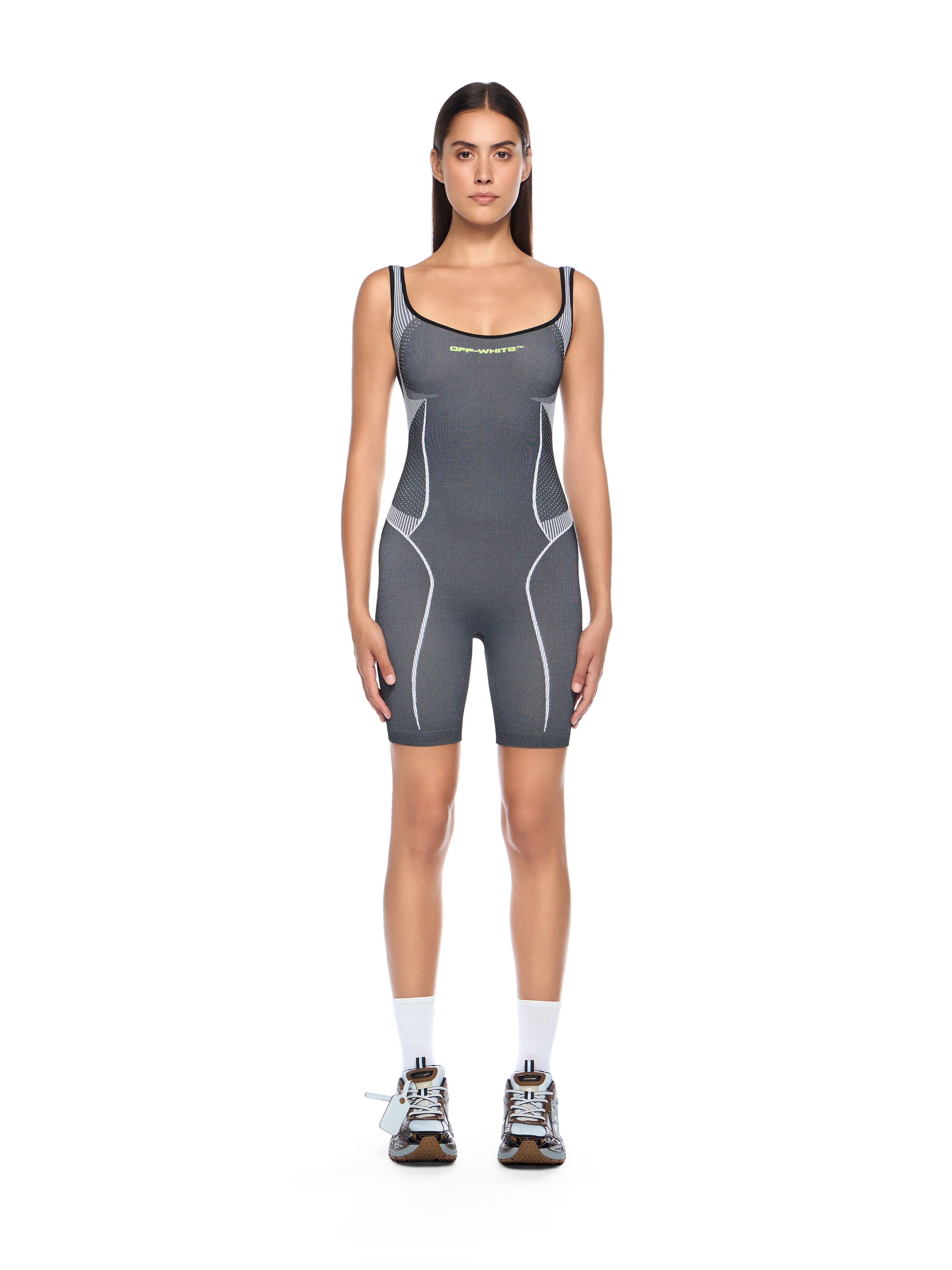 OFF WHITE Race Logo Arrow Seamless Onesie BLACK - LIME OWVP001F25KNI001