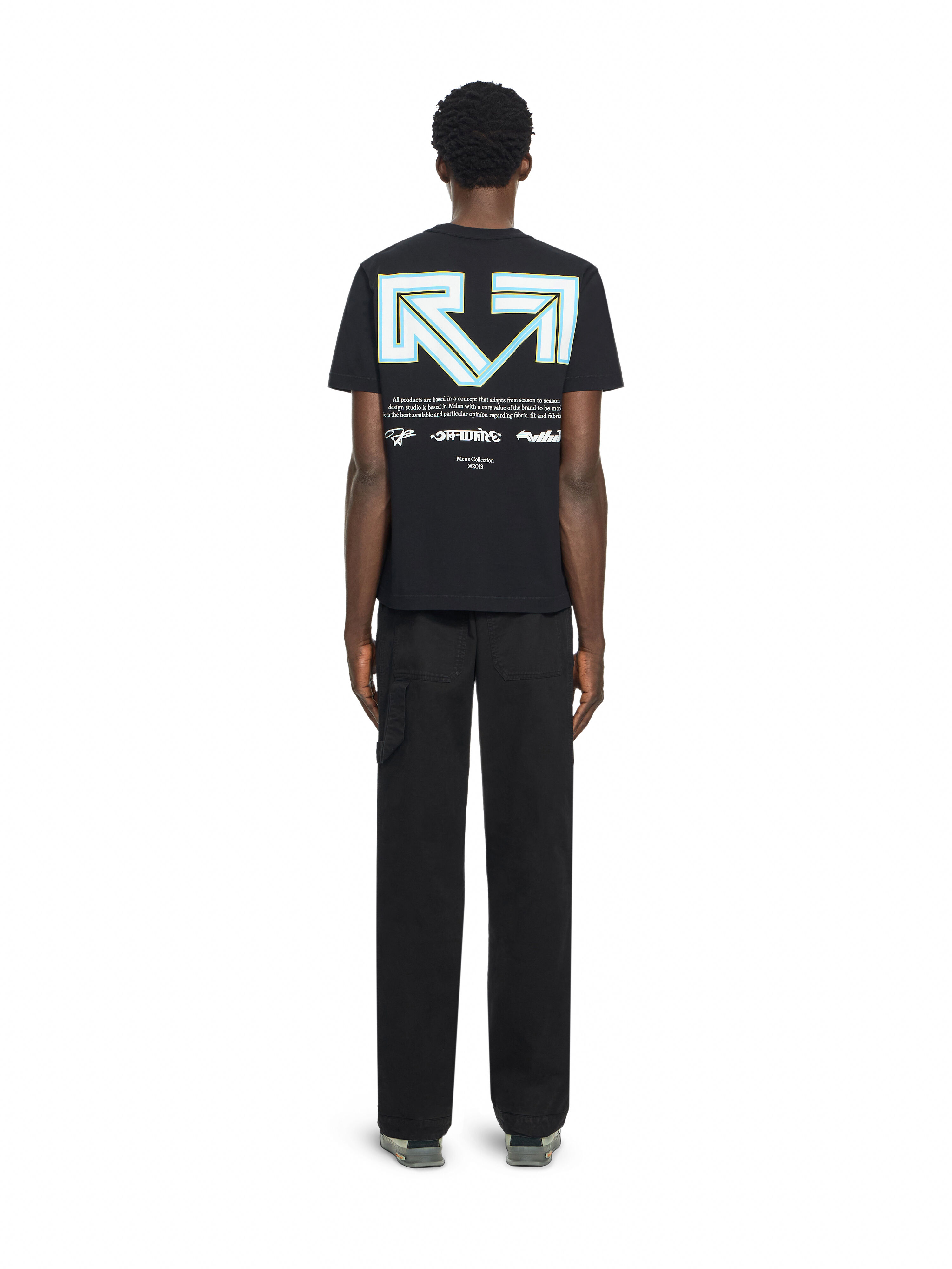 OFF WHITE Industrial Half Arrow Short Sleeve T-Shirt BLACK 44MAA16MF26J002