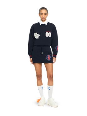 OFF WHITE Royal Patch Sweatskirt Night Sky-Haute Red 2CK006S26FLE001