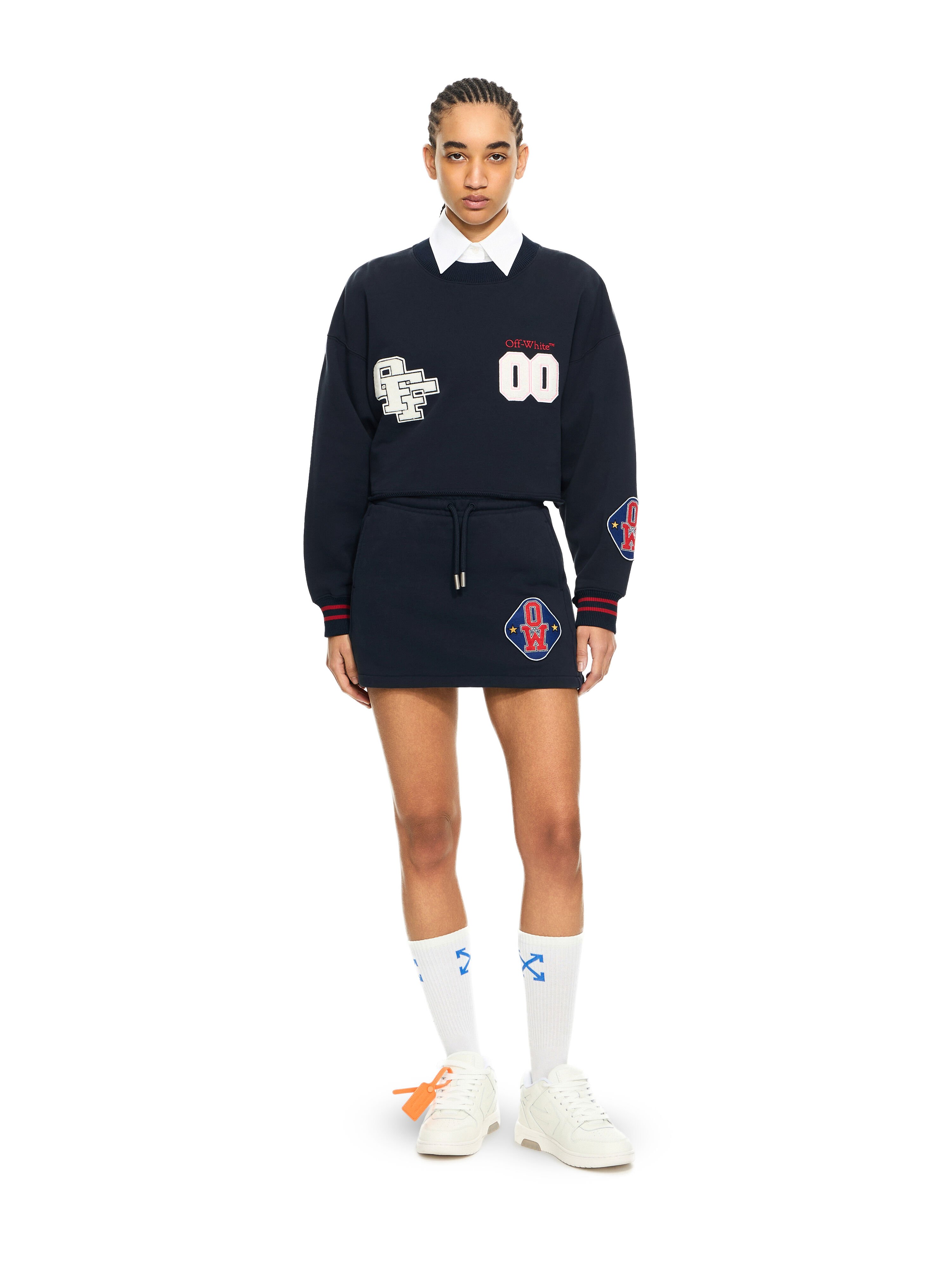 OFF WHITE Royal Patch Sweatskirt Night Sky-Haute Red 2CK006S26FLE001