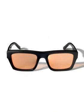 OFF WHITE Flint Orange Lens Sunglasses Shiny Black OW1038102053