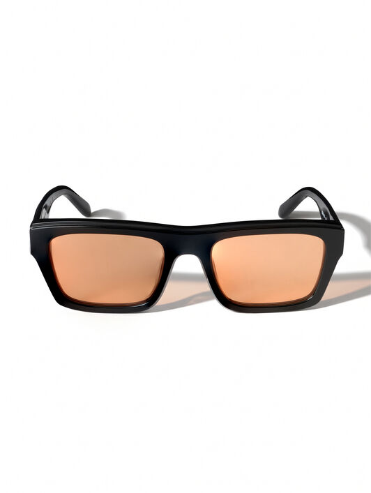 OFF WHITE Flint Orange Lens Sunglasses Shiny Black OW1038102053