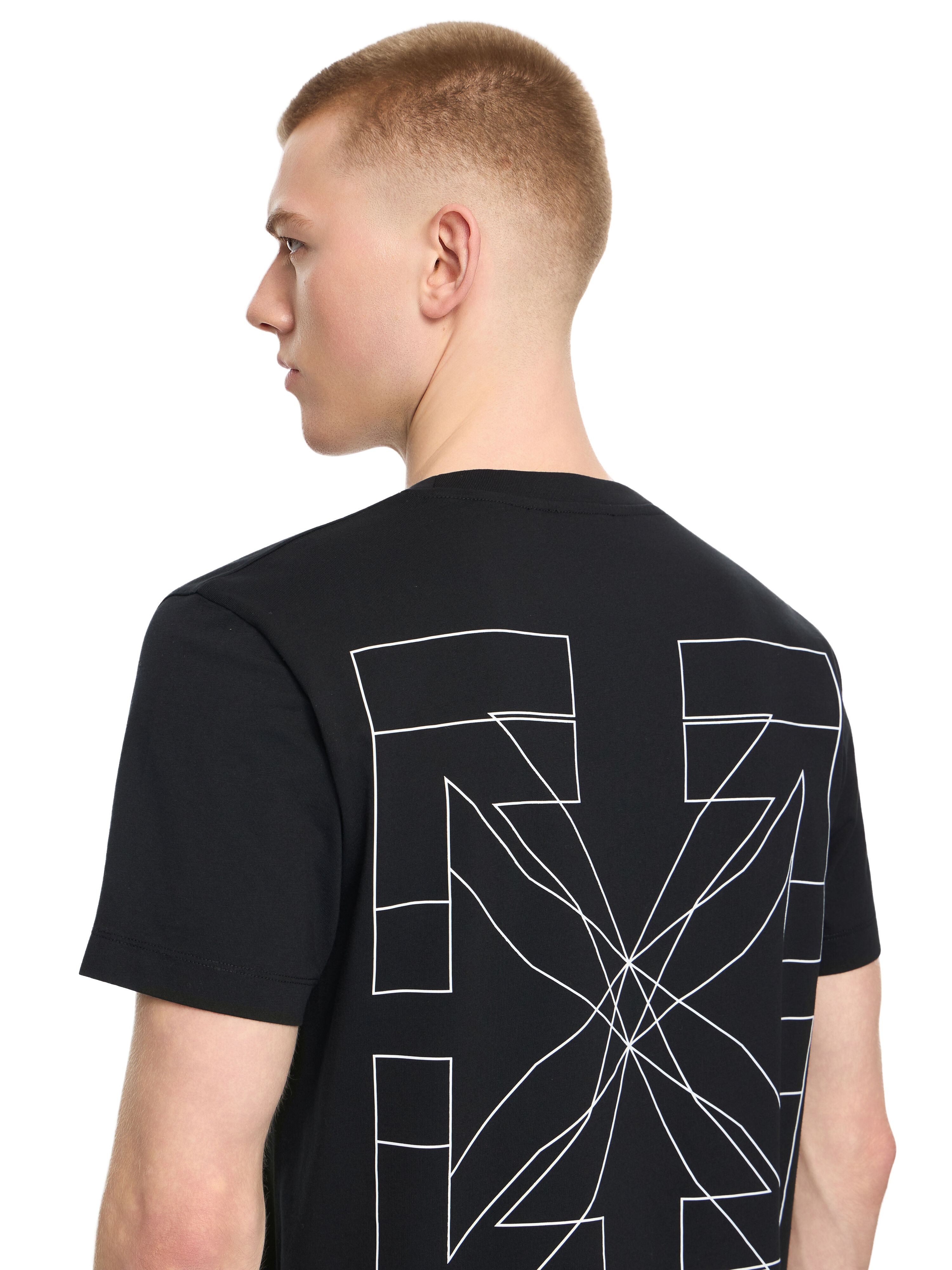 Outline Double Arrow Slim T-shirt in BLACK for Men | Off-White™