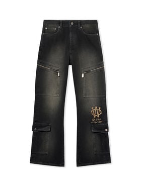 OFF WHITE Gothic Skate Cargo Jeans DIRTY BLACK - FROZEN DEW OMYA190F25DEN001