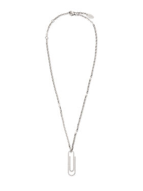 OFF WHITE Paperclip Strass Necklace SILVER - SILVER OWOB146S26MET001