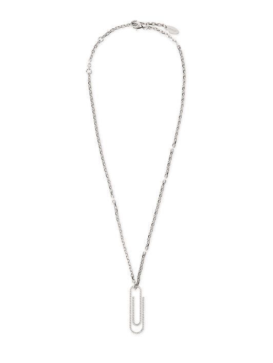 OFF WHITE Paperclip Strass Necklace SILVER - SILVER OWOB146S26MET001