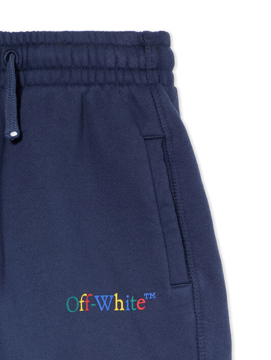 OFF WHITE Bookish Logo Shorts NAVY BLUE - MULTICOLOR OBCI001F25FLE004