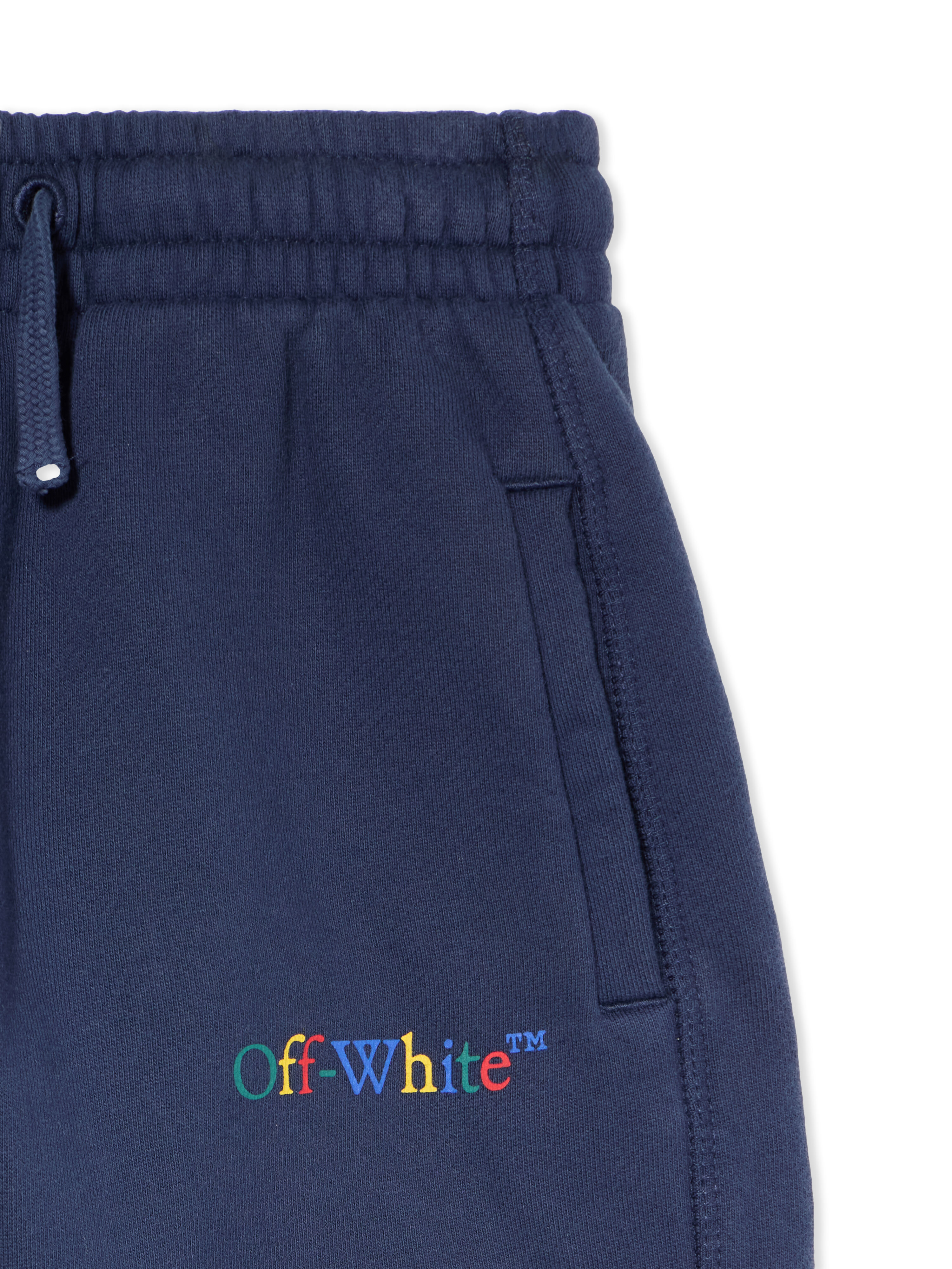 OFF WHITE Bookish Logo Shorts NAVY BLUE - MULTICOLOR OBCI001F25FLE004