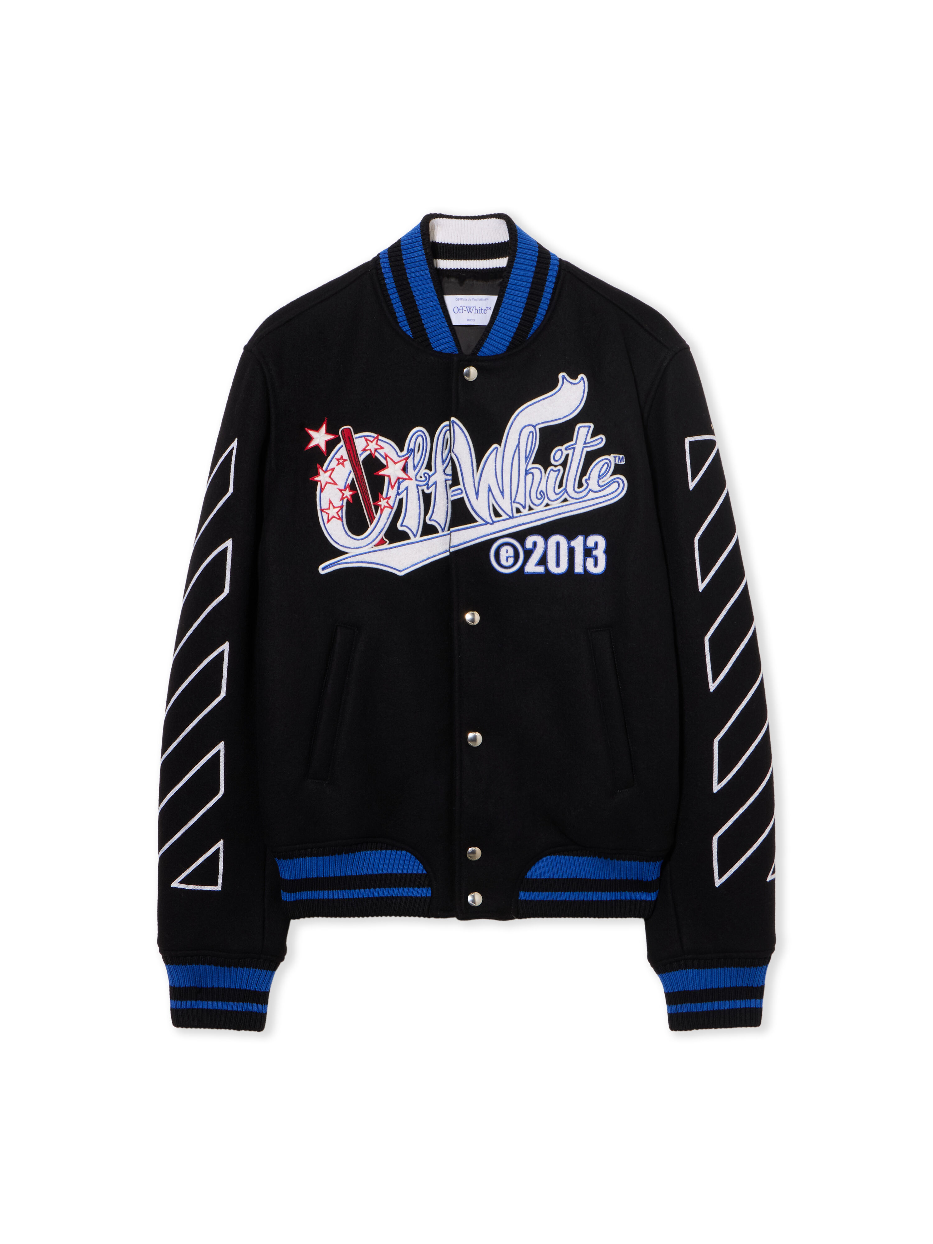 Street Wiz Wool Varsity Jacket in BLACK - MULTICOLOR for Men | Off