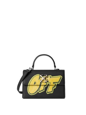 OFF WHITE Jitney 1.4 Top Handle Bag BLACK - YELLOW OWNP062F25LEA002