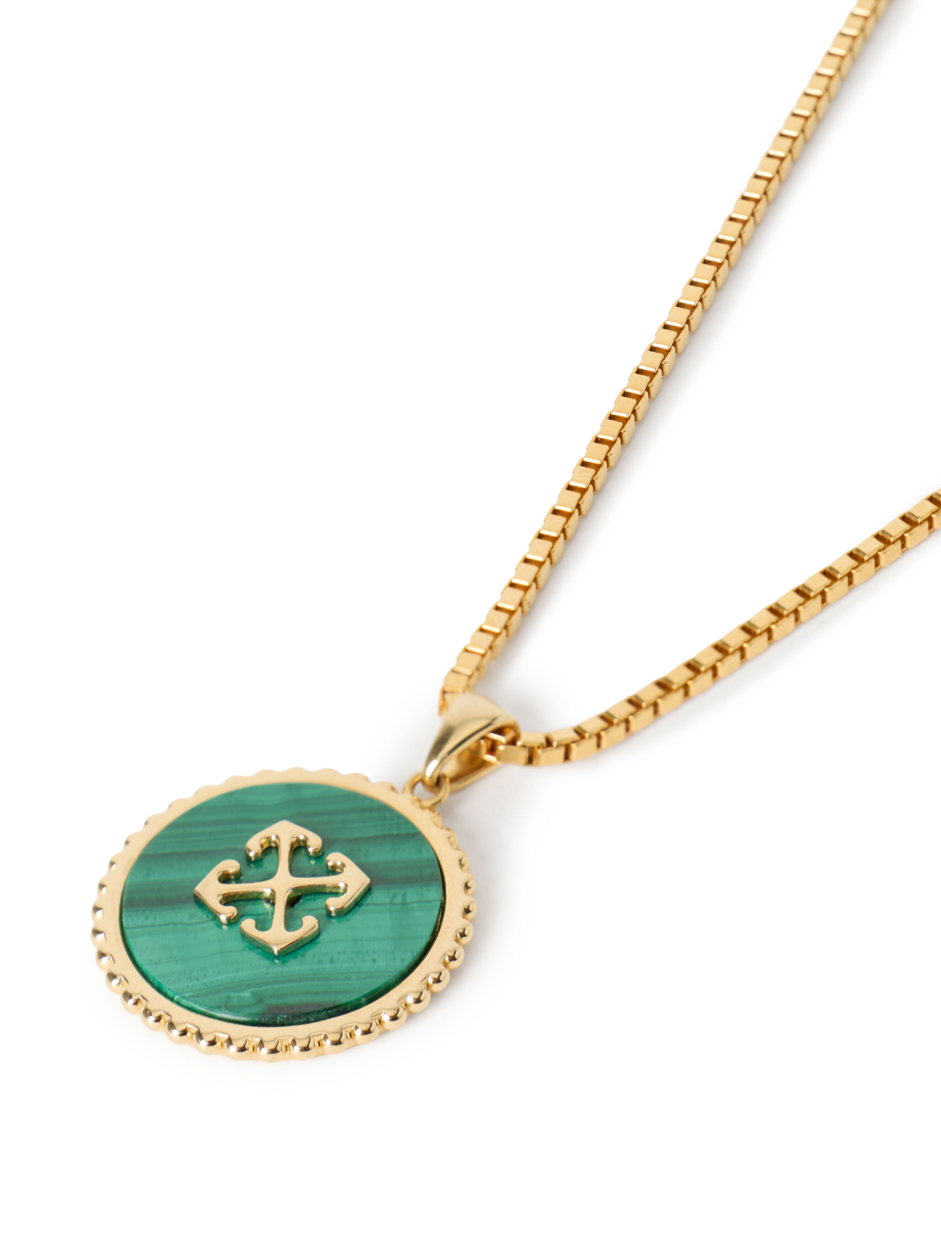 Arrow Malachite Medallion Necklace OFF WHITE Arrow Malachite Medallion Necklace STERLING SILVER C06050