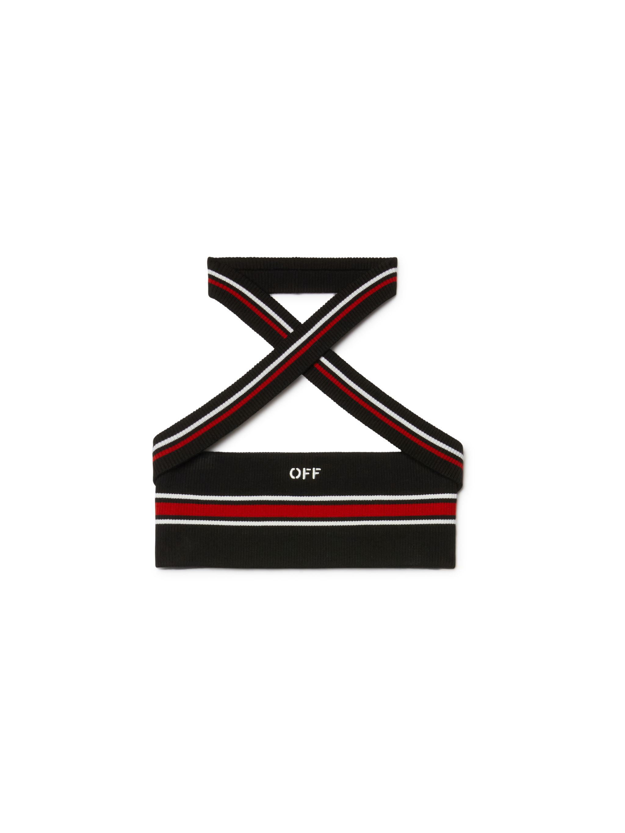 OFF WHITE Cross Collar Knit Bra BLACK OWHT027W24KNI001