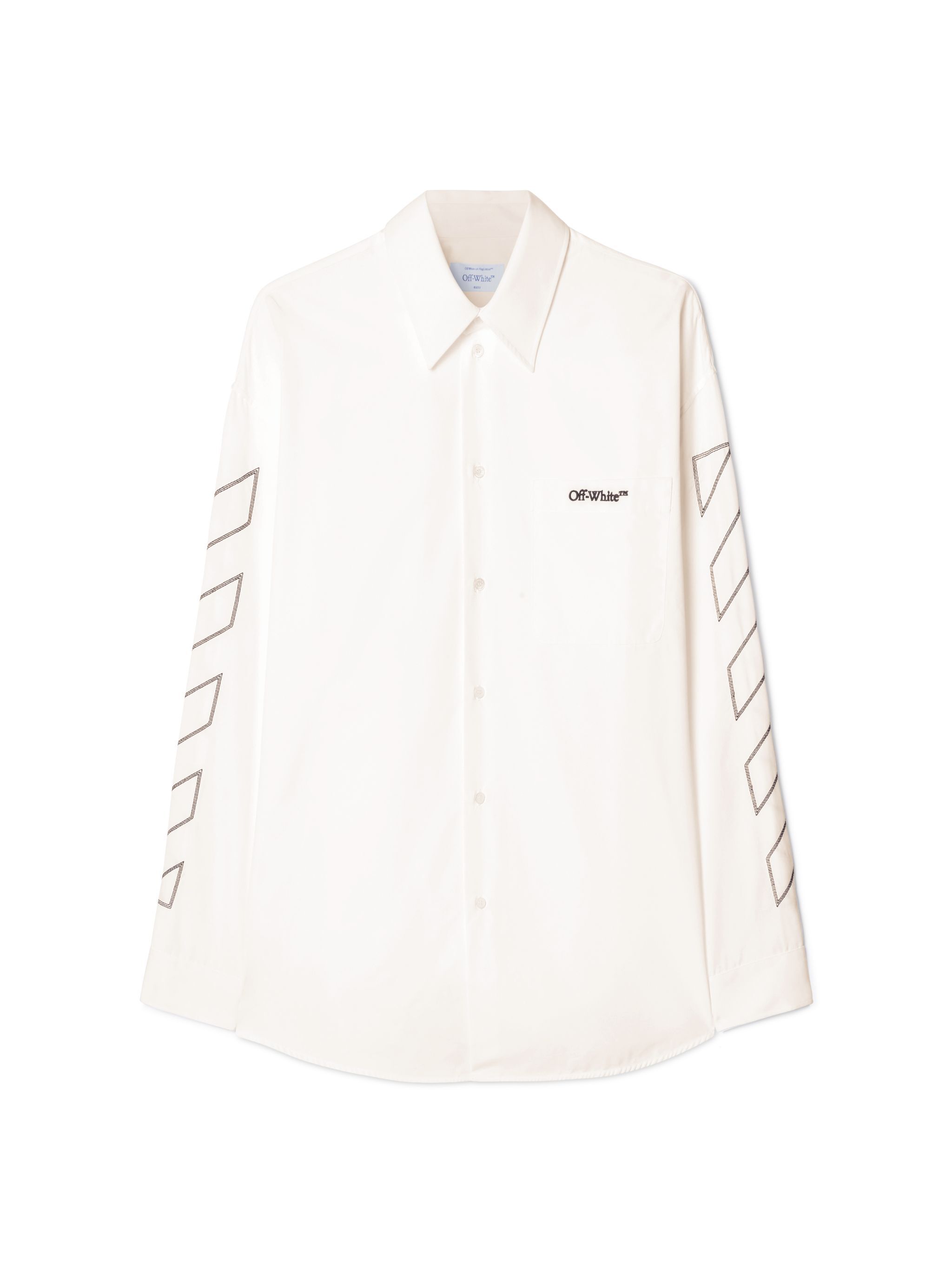 OFF WHITE White Diagonal Outline Overshirt WHITE OMGE004S25FAB002