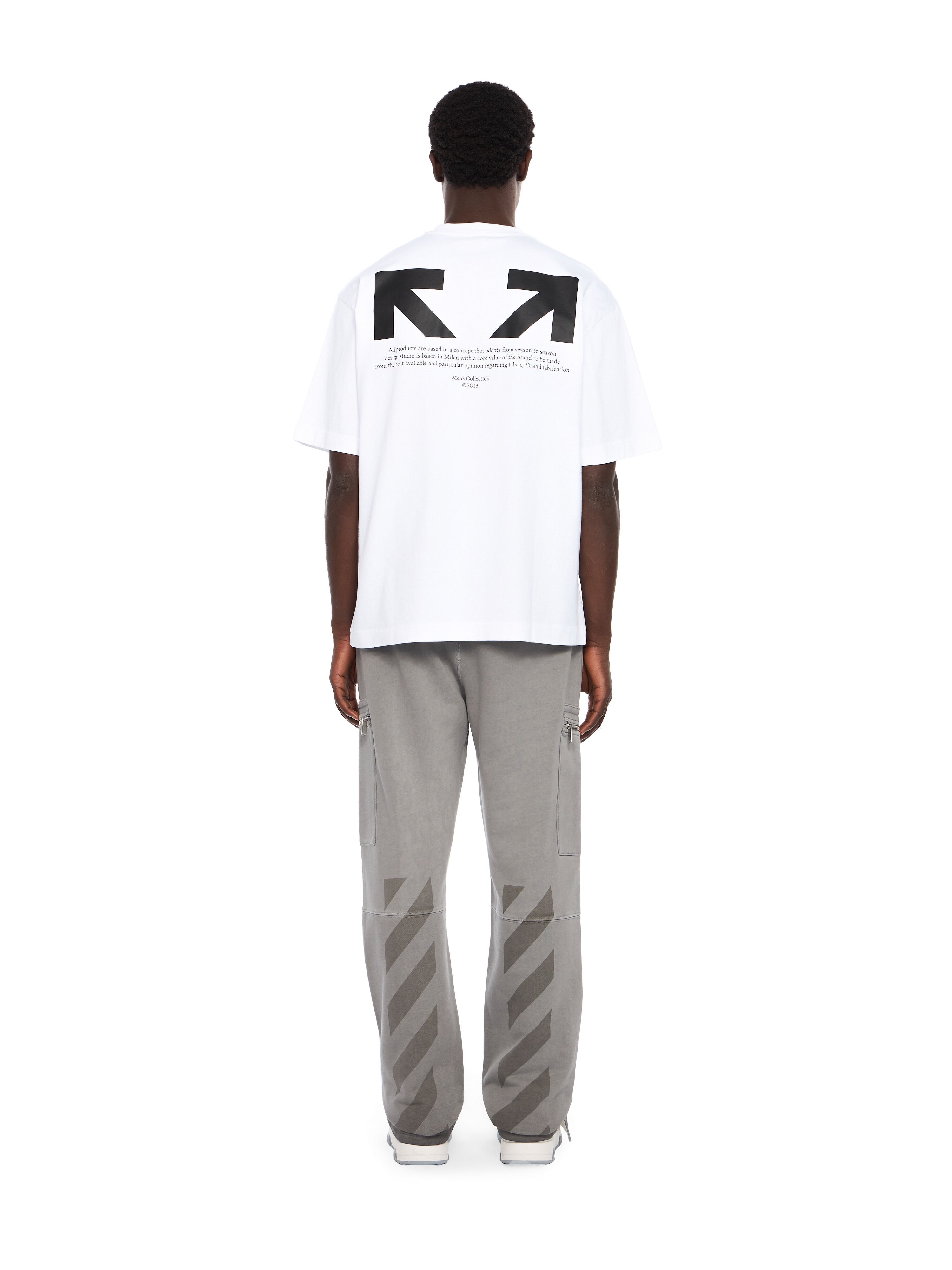 OFF WHITE Half Arrow Skate Logo Tee WHITE - BLACK OMAA120F25JER013