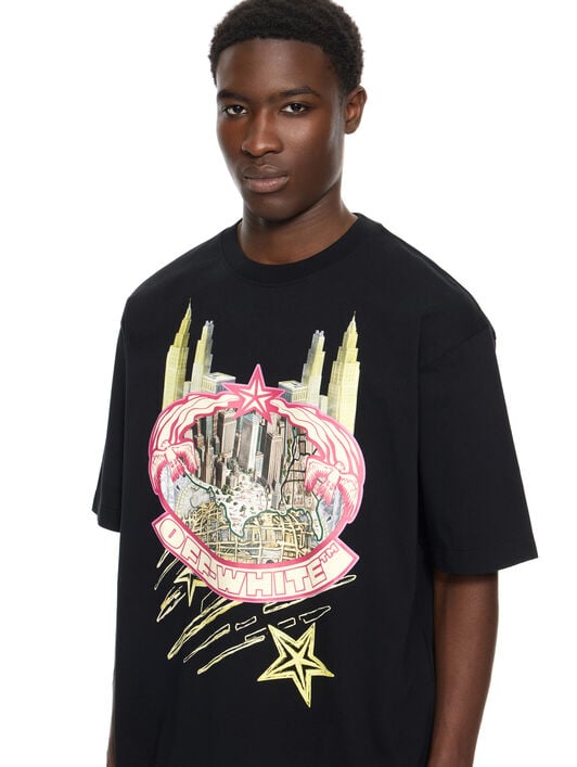 OFF WHITE Big Frame World Skate T-shirt BLACK 44MAA120Z26J002