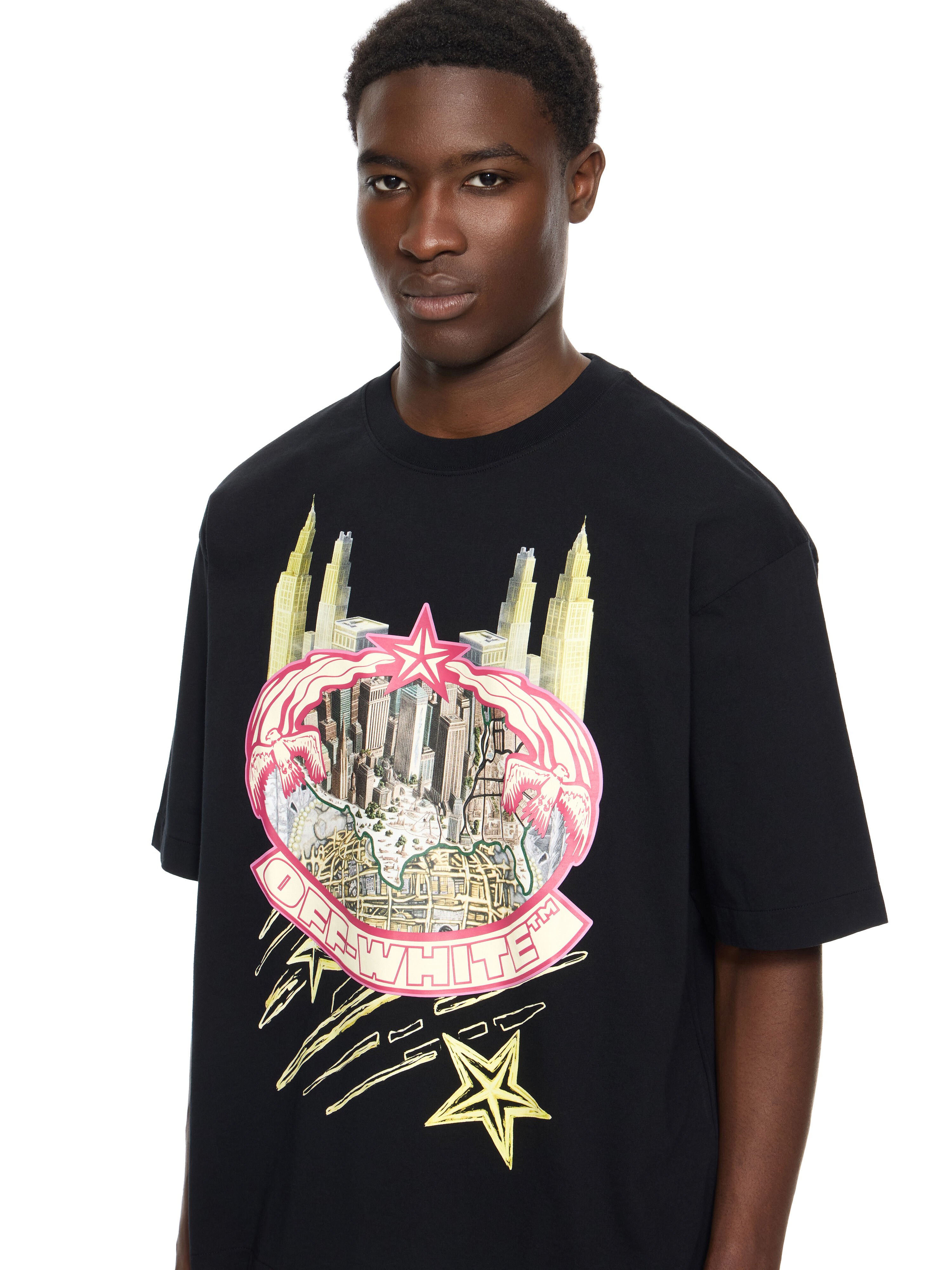 OFF WHITE Big Frame World Skate T-shirt BLACK 44MAA120Z26J002