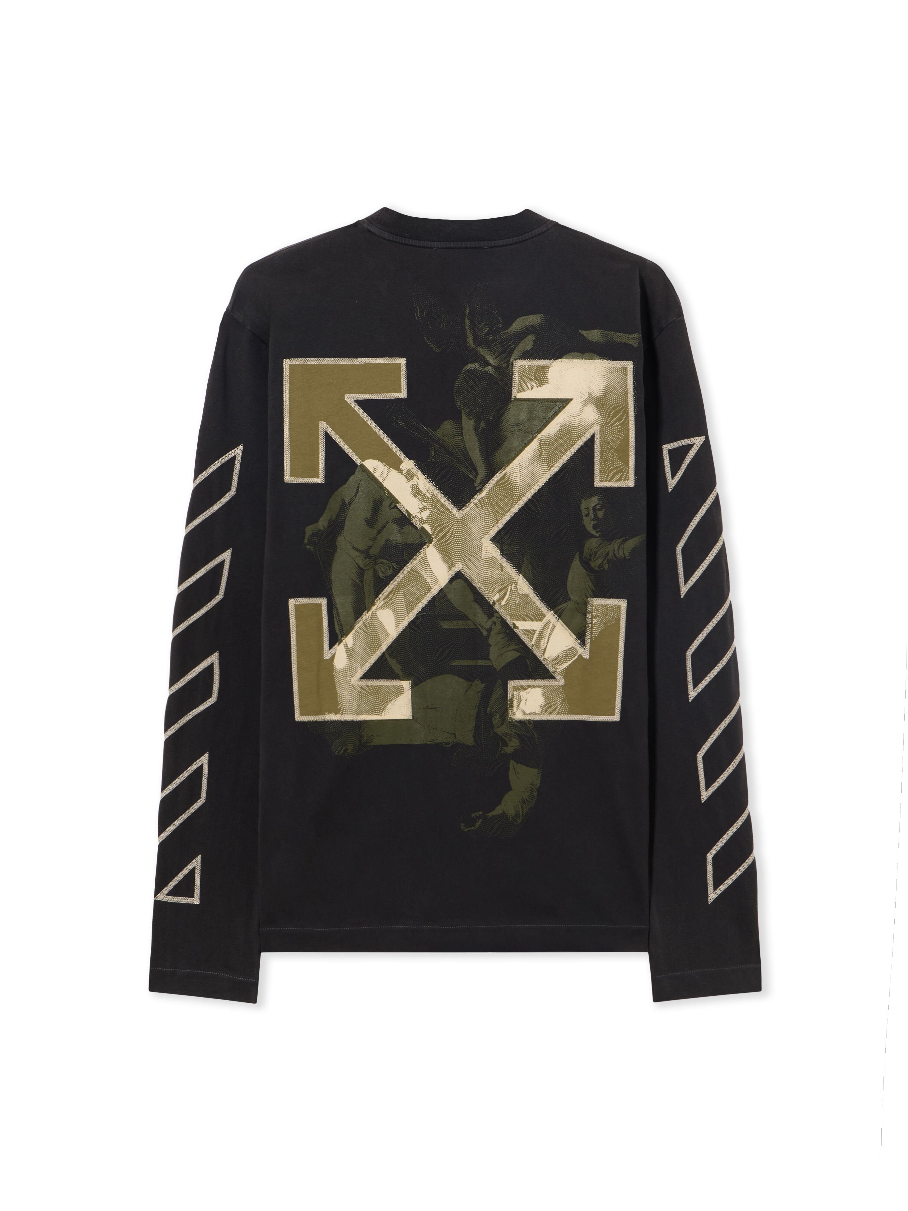 OFF WHITE Martyrdom Arrow Skate L/S T-Shirt VINTAGE BLACK - CREME BRULÉE OMAB086S25JER004