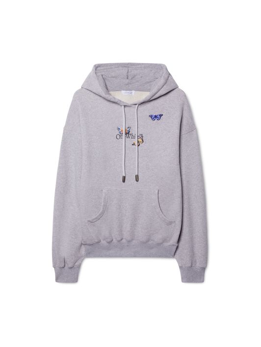 OFF WHITE Grauer Butterfly Hoodie GRAU OWBB058S25FLE001
