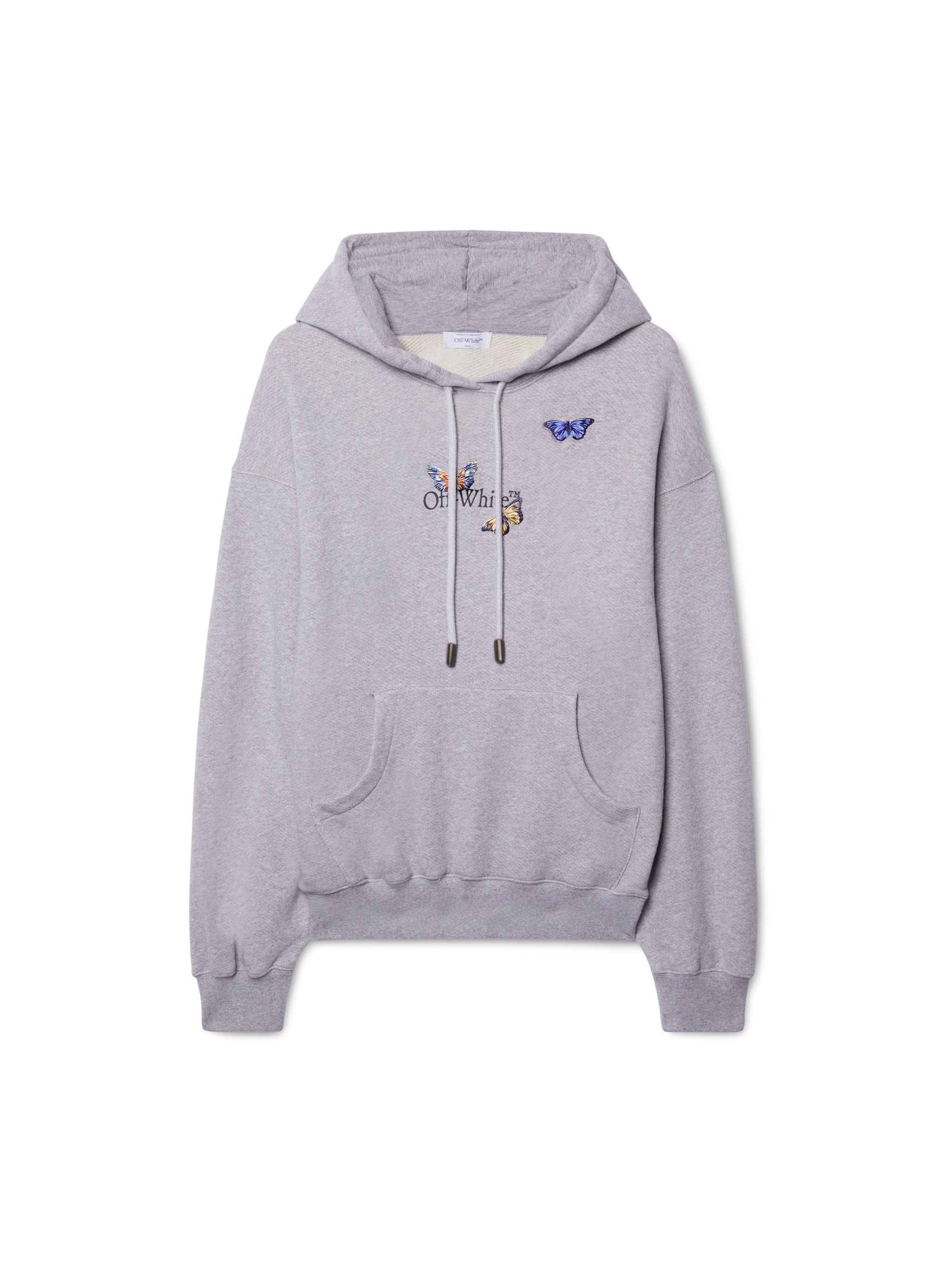 OFF WHITE Grauer Butterfly Hoodie GRAU OWBB058S25FLE001